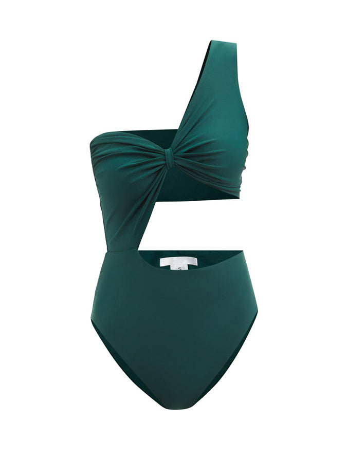 One Shoulder Cutout Fashion Solid Color One Piece Swimsuit