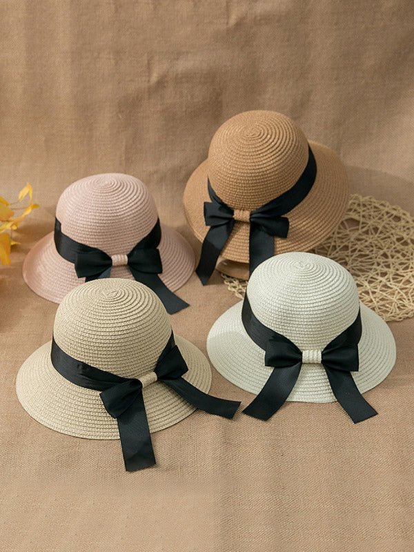 Sunscreen Straw Bow-Knot Woven Breathable Foldable Beach Hat