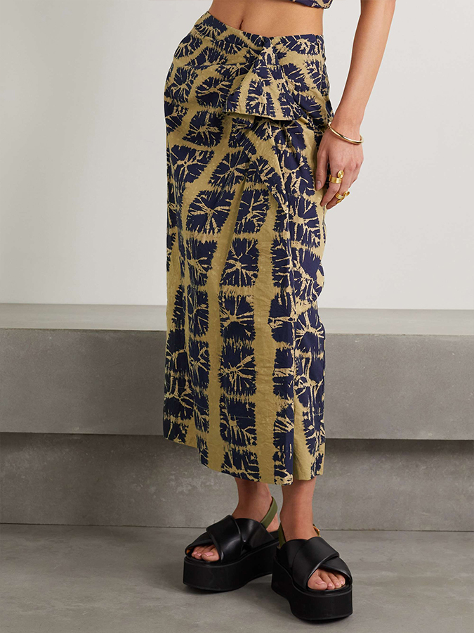 One-shoulder Tie-dye Printed Bikini and Cover-up