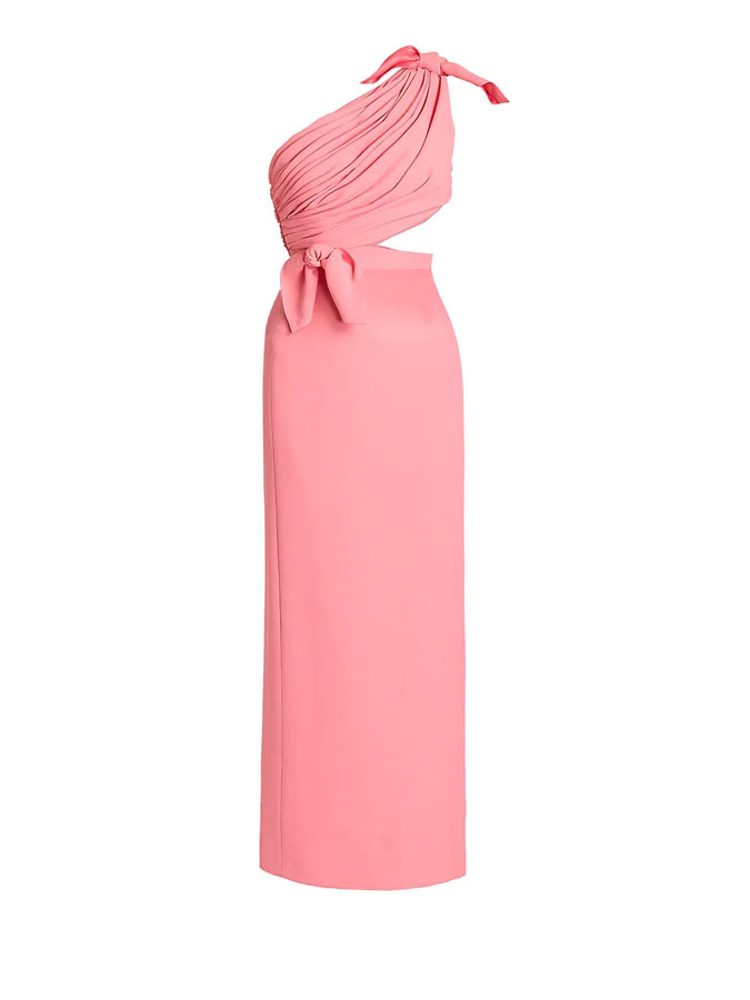Plain One Shoulder One-Piece Swimsuit And Cover Up