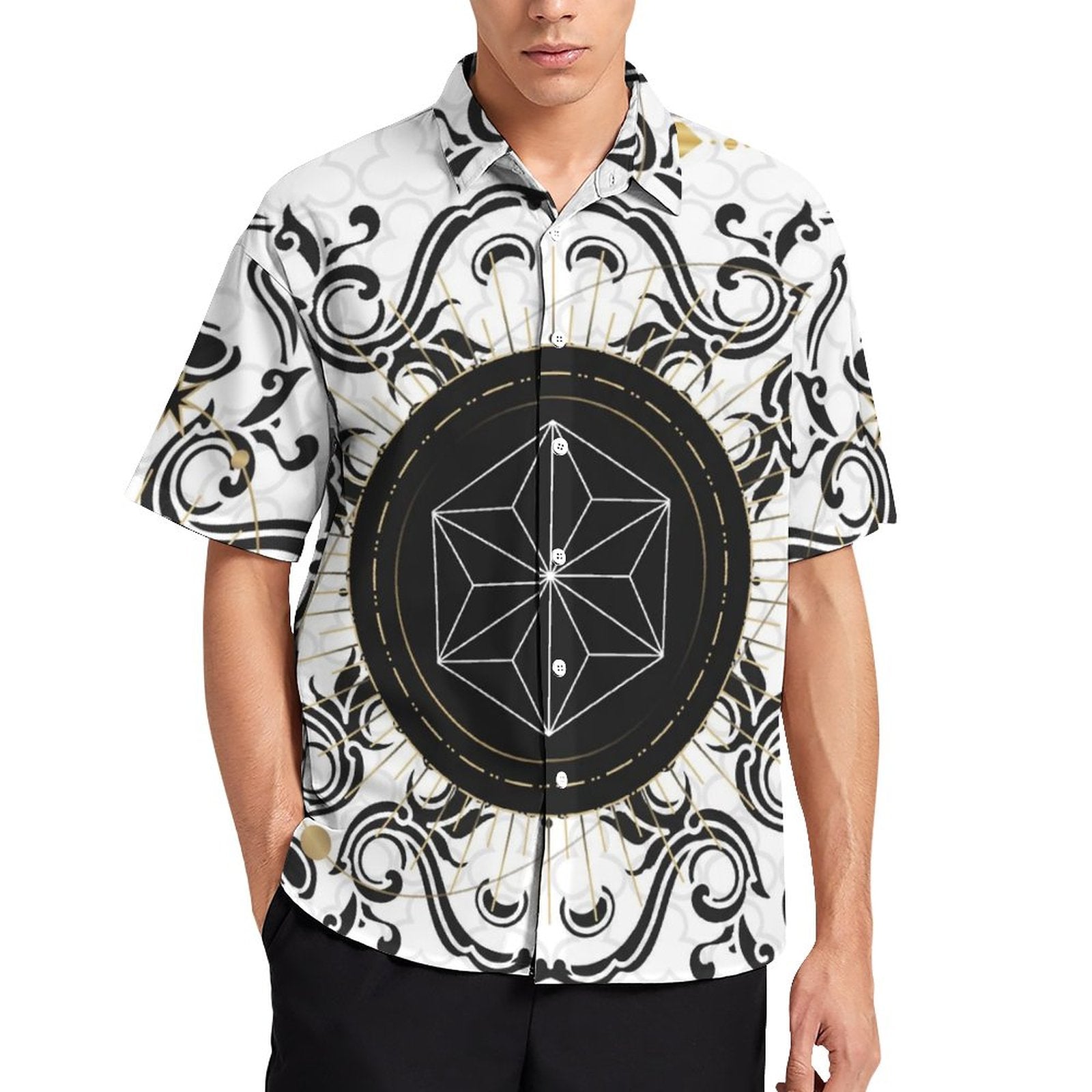 Men's Fashion Casual Printed Short Sleeve Shirts 2306101348