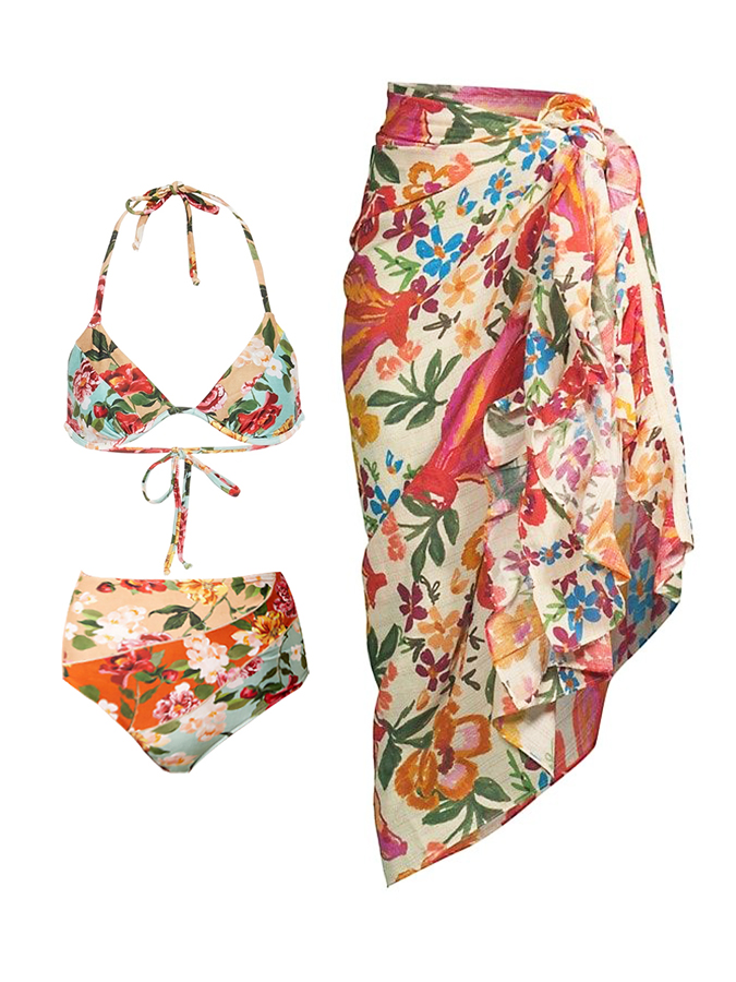 Floral Print Bikini and Cover Up