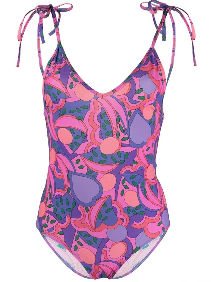 Prints Lace-up Backless One Piece & Cover up