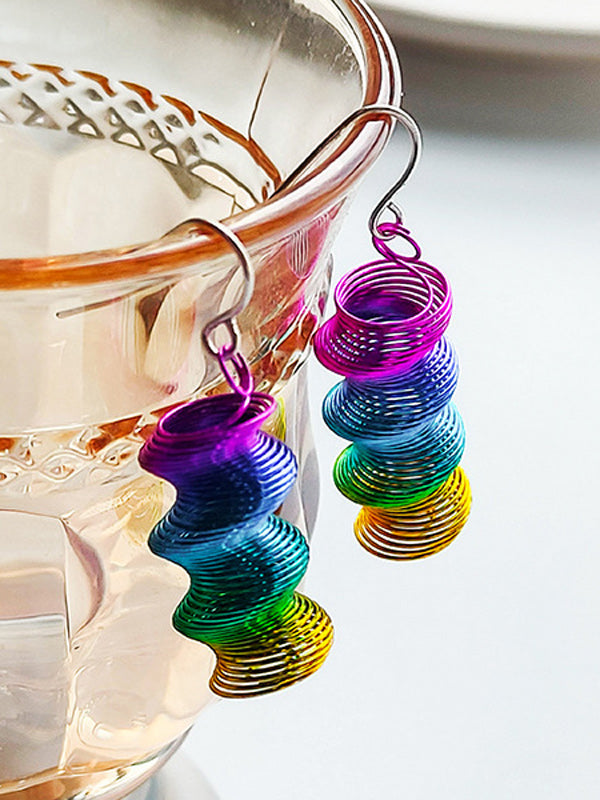 Spiral Colorful Gradient Stylish Earrings
