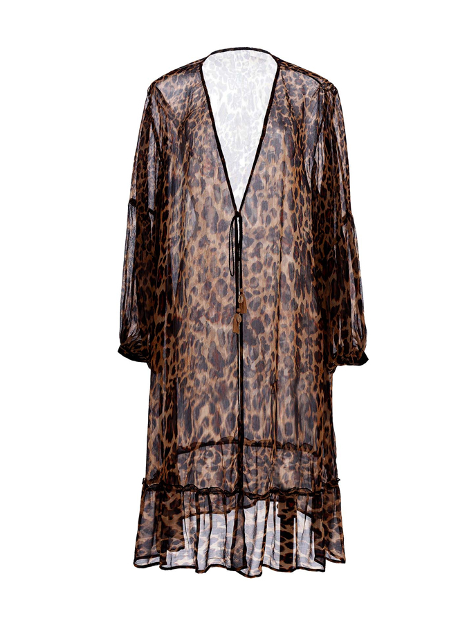 Leopard Print Reversible Bikini And Cover Up