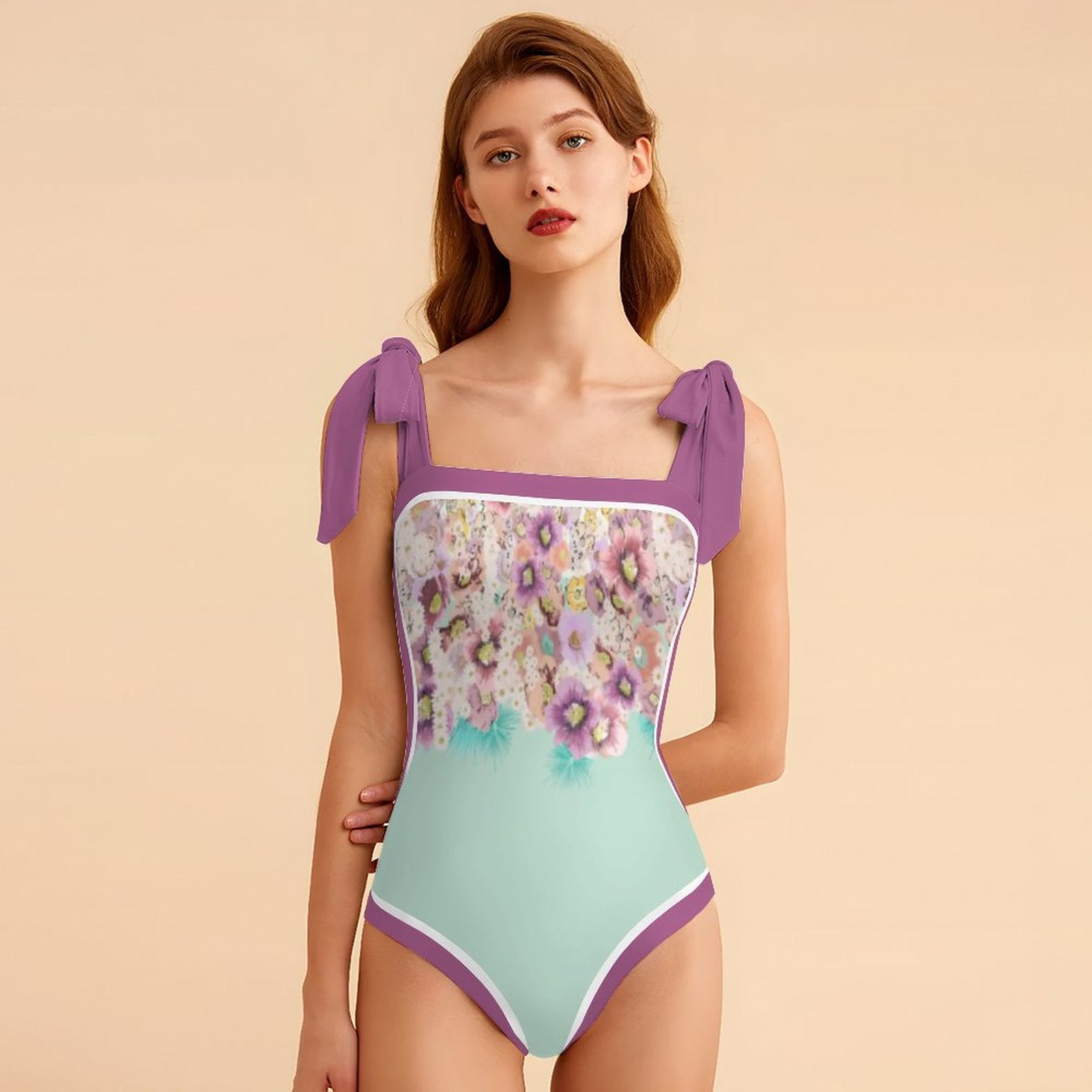 Fashion Printed One Piece Swimsuit And Cover Up 2305105568