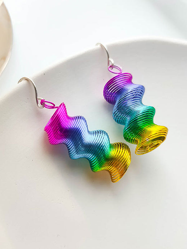 Spiral Colorful Gradient Stylish Earrings
