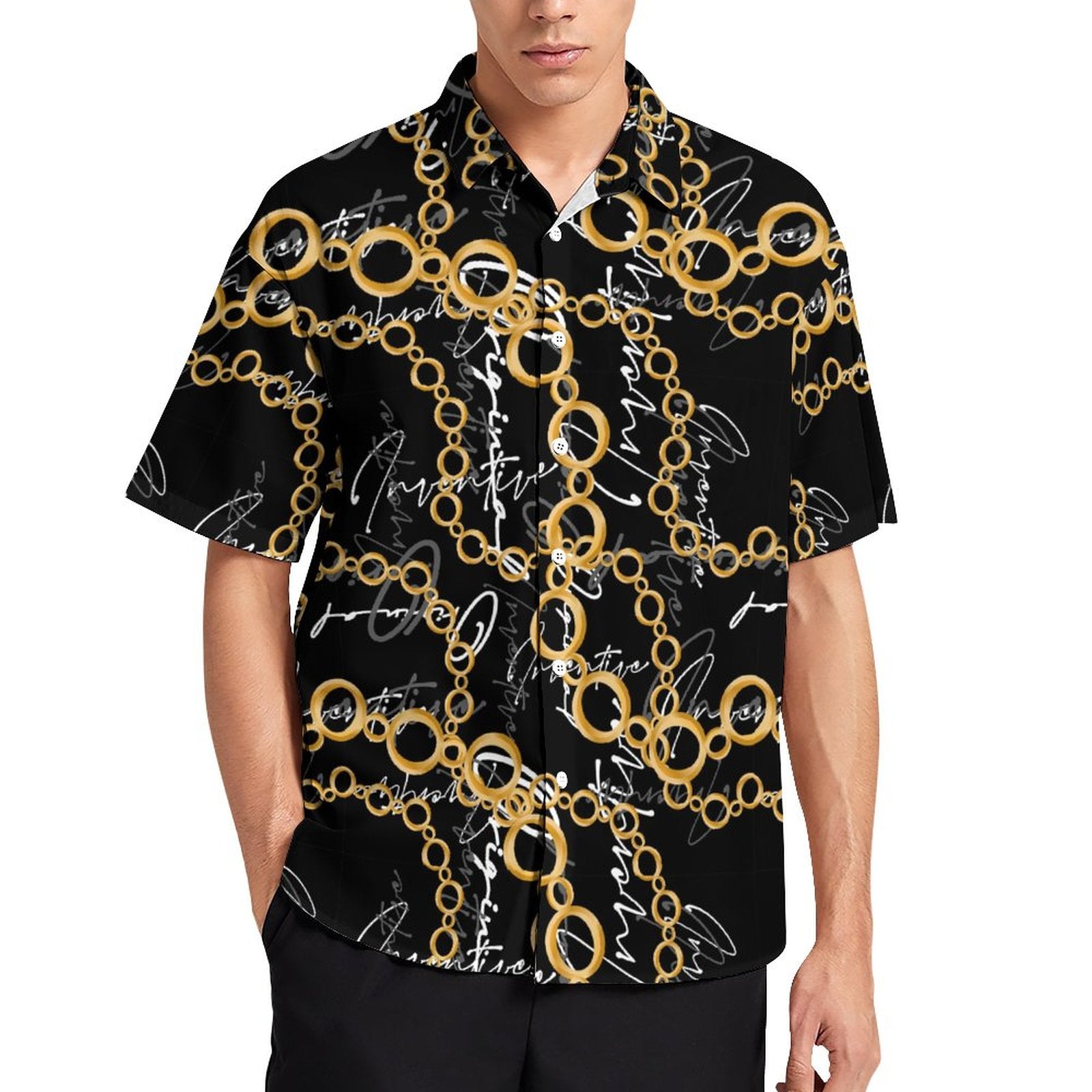 Men's Fashion Casual Printed Short Sleeve Shirts 2306101495