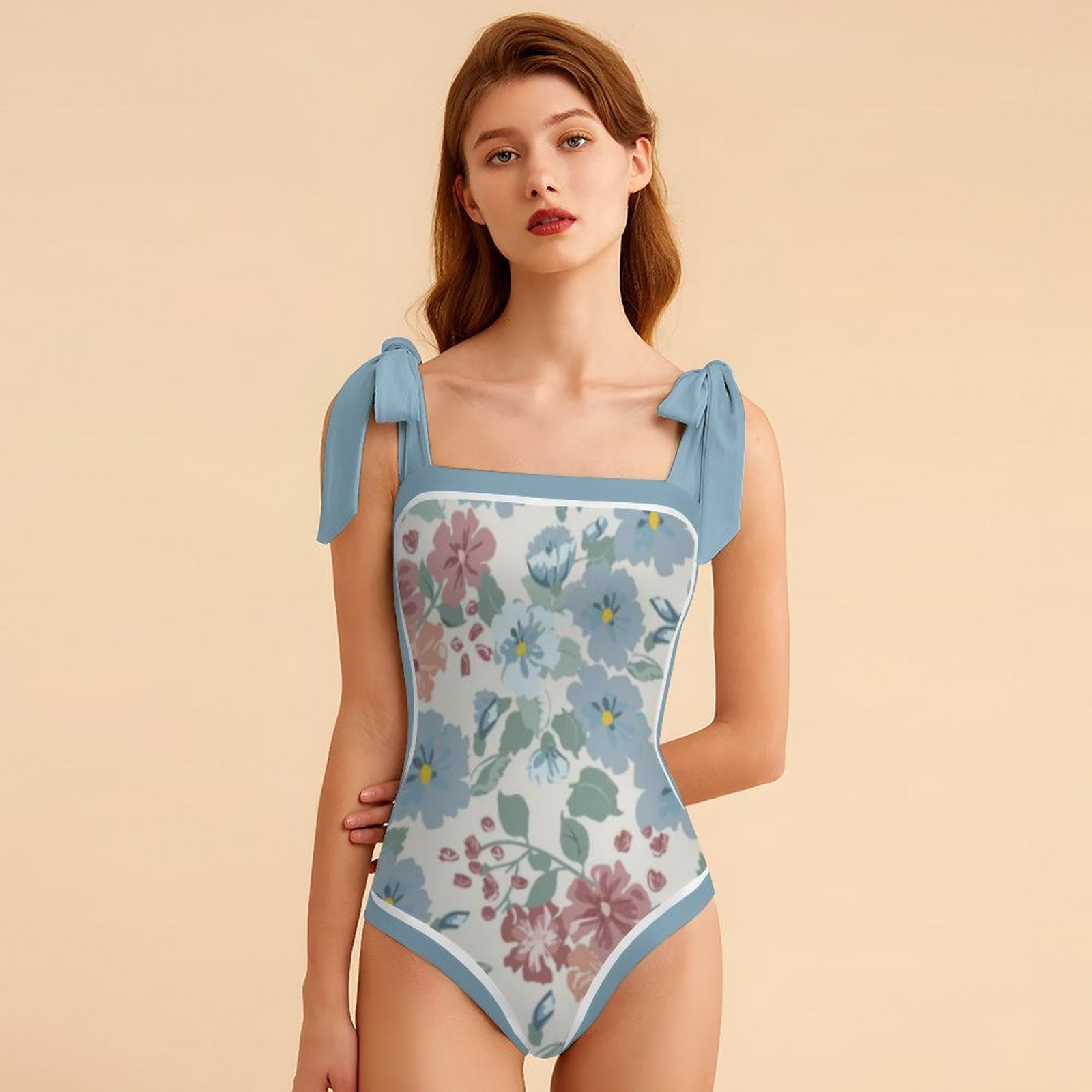Fashion Printed One Piece Swimsuit And Cover Up 2305104414