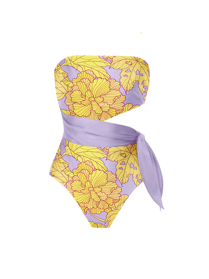 Bandeau Print Fashion One Piece Swimsuit