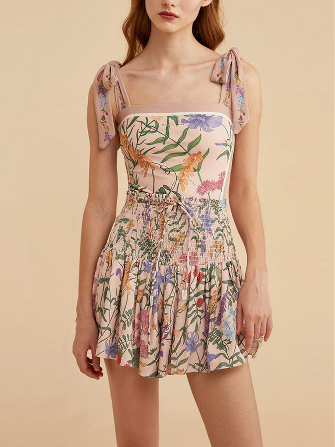 Reversible Tie-Shoulder One Piece Swimsuit