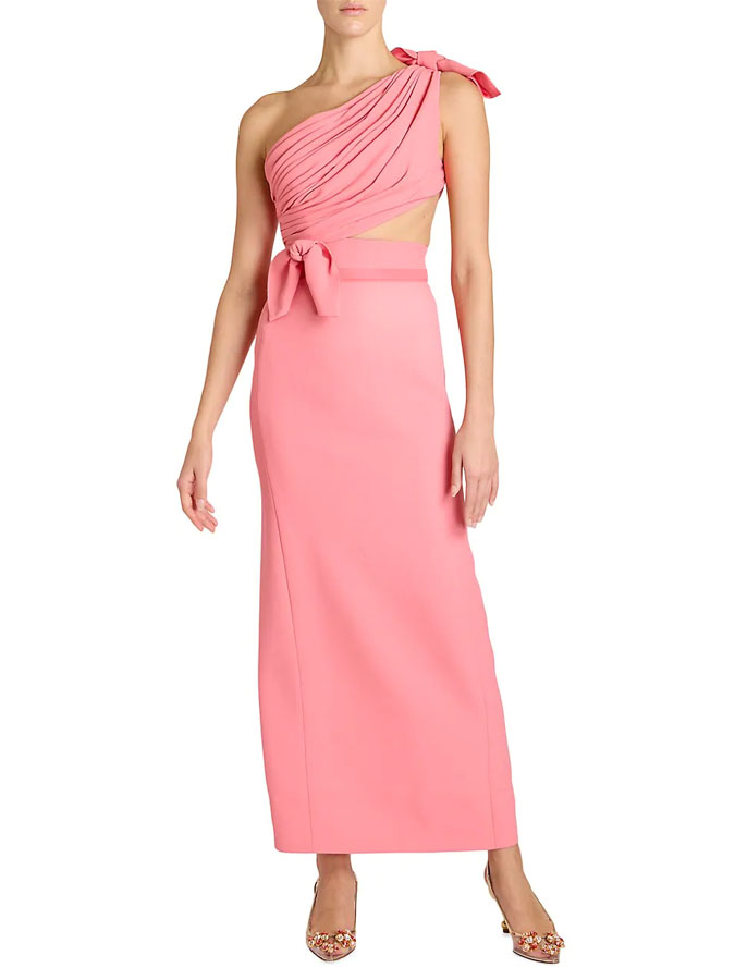 Plain One Shoulder One-Piece Swimsuit And Cover Up