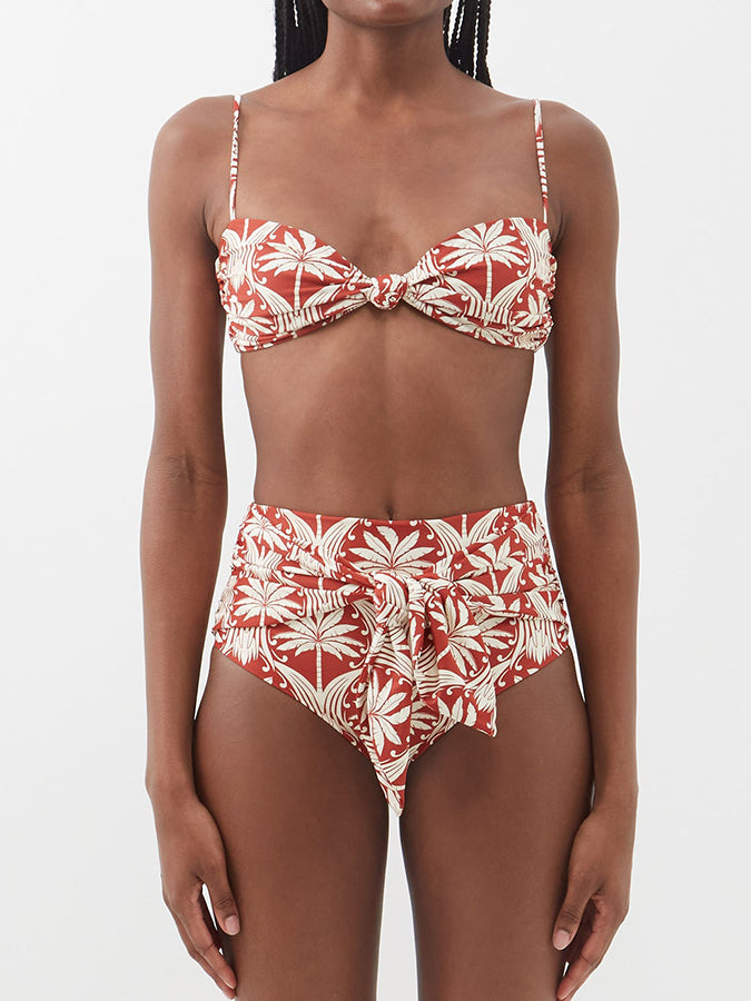 Vintage Fashion Print Beach Bikini Set
