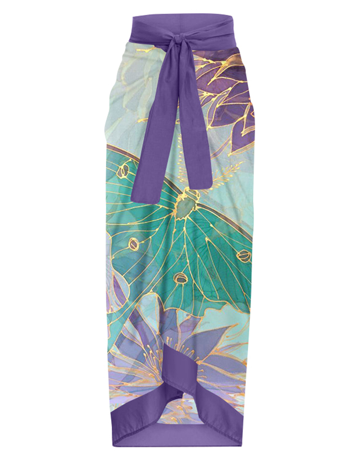Vintage Butterfly Floral Print One-Piece Swimsuit