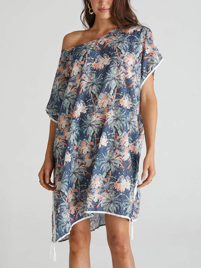 Vintage Botanical Print One-Piece Swimsuit And Cover up
