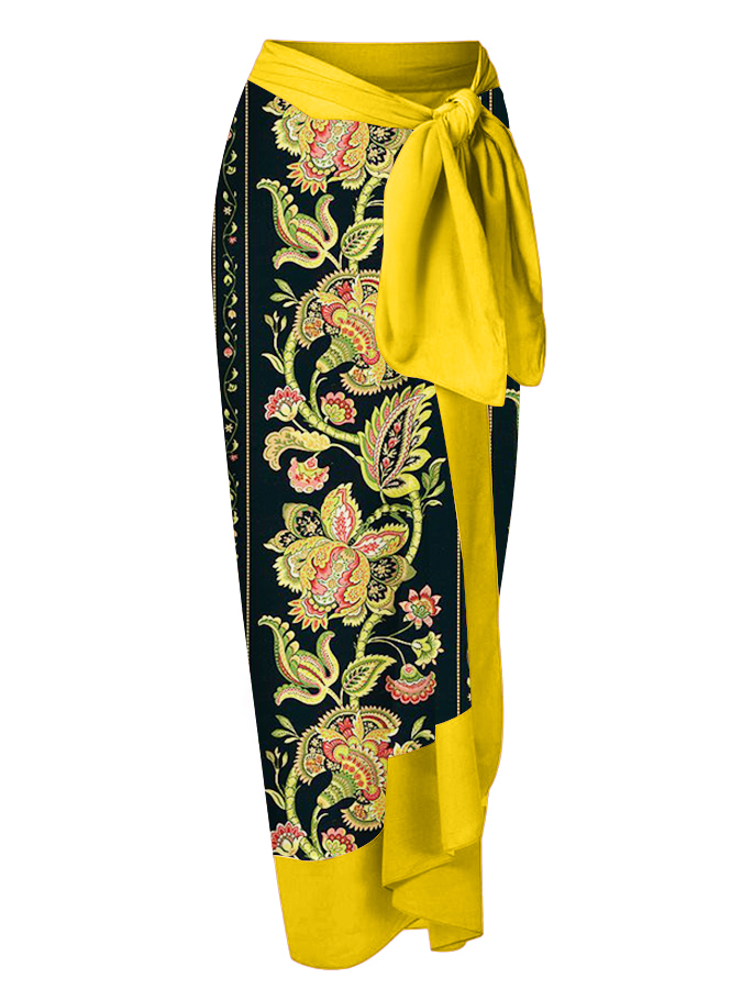 Vintage Print One Piece Swimsuit and Cover Up