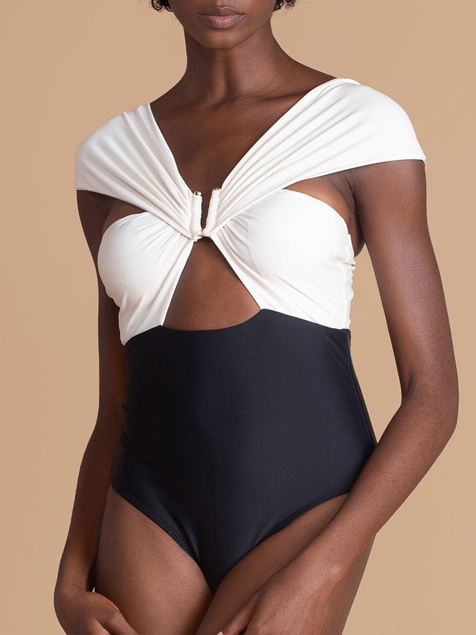 Fashion Colorblock One-Piece Swimsuit