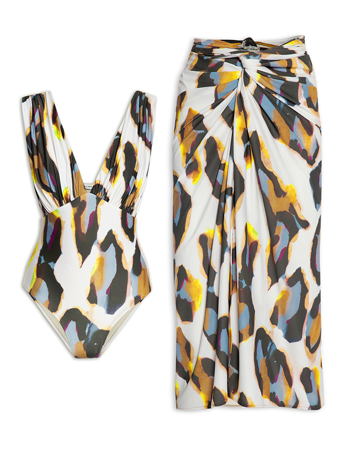 Animal Print One Piece Swimsuits and Cover Up