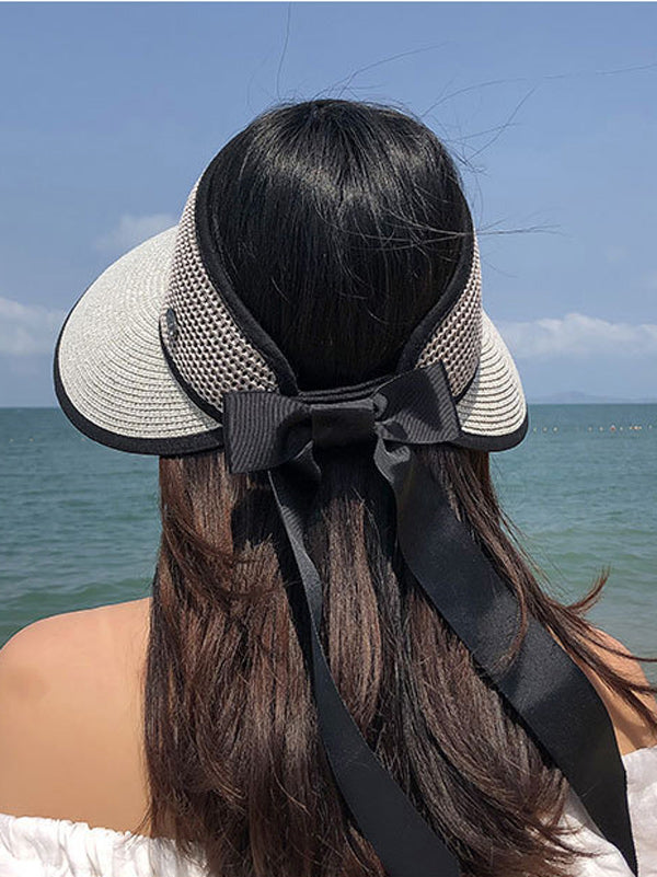 Solid Color Sunscreen Straw Woven Breathable Foldable Cap