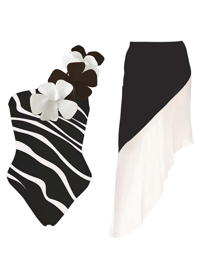 One-Shoulder Petal One-Piece Swimsuit