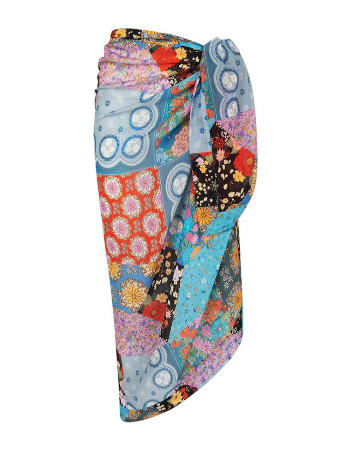 Bohemian print bikini swimsuit and cover up