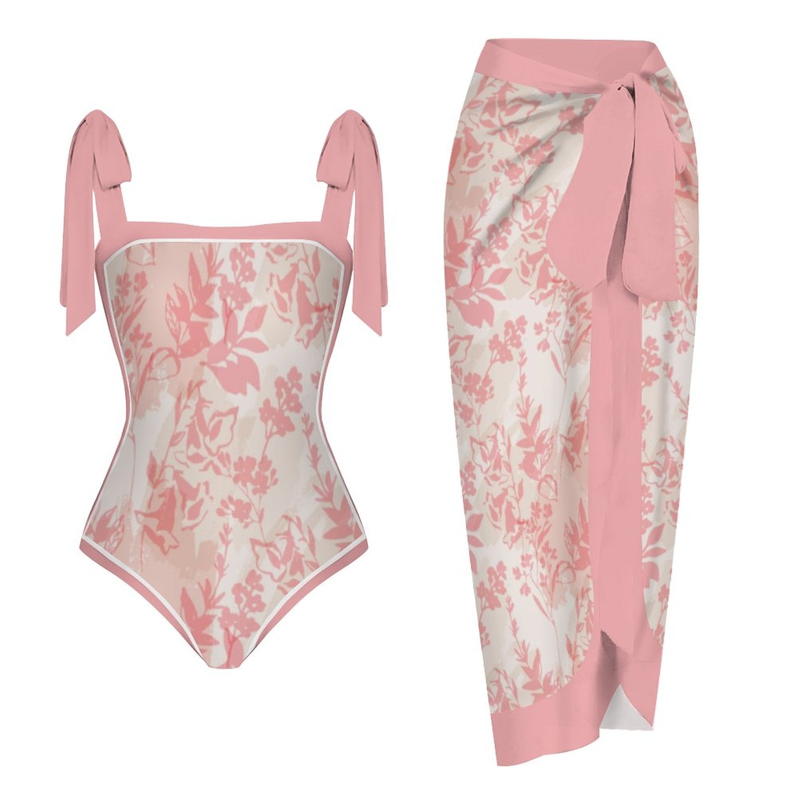 Fashion Printed One Piece Swimsuit And Cover Up 2305104418