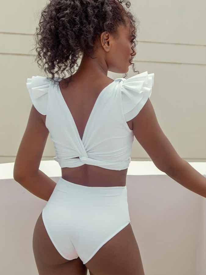 Ruffle Black Bikini Swimsuit