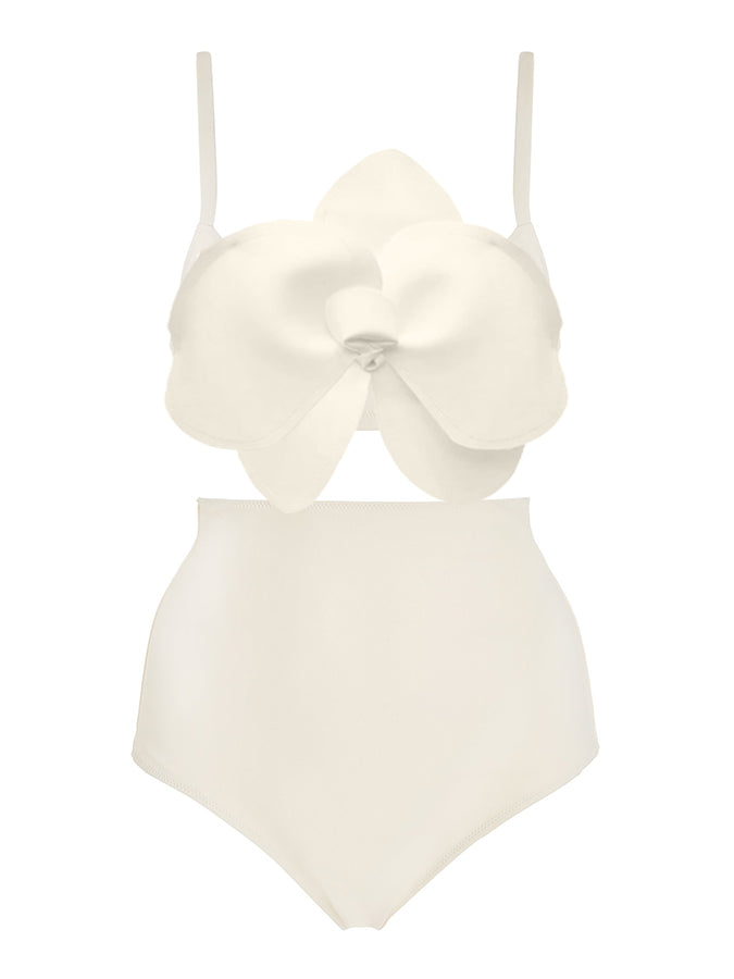 Solid Color Petal Fashion Bikini Swimsuit