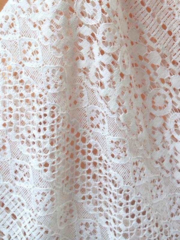 Halterneck Crocheted Mini Cover-Up Beach Wrap Dress