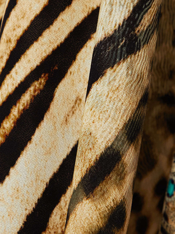 Vintage V-Neck Animal Print Beach One-Piece Swimsuit