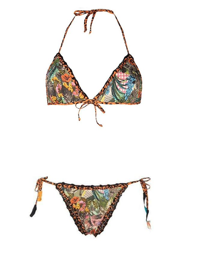 Vintage Print Bikini and Cover Up