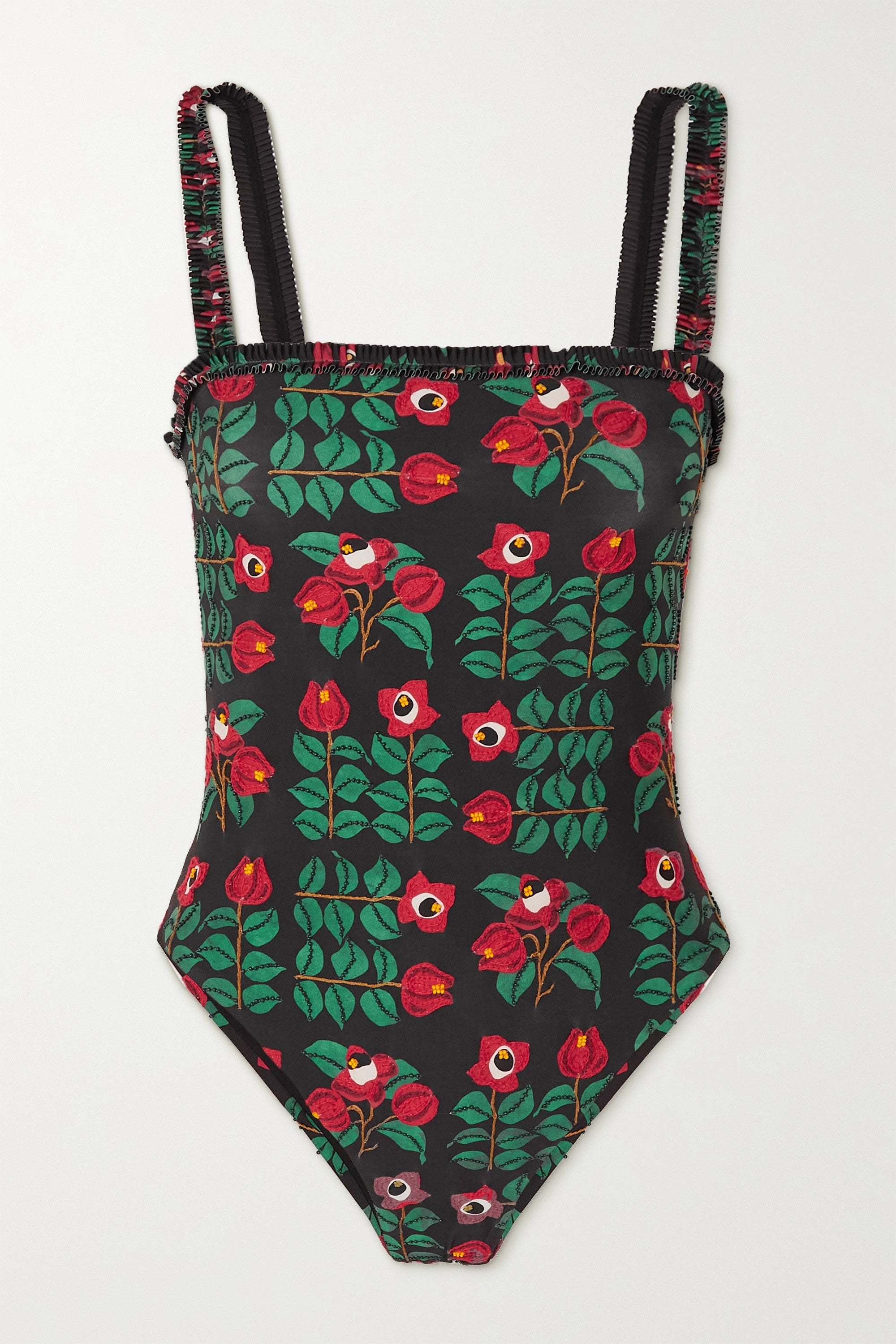 Flower One-piece Swimsuit Set