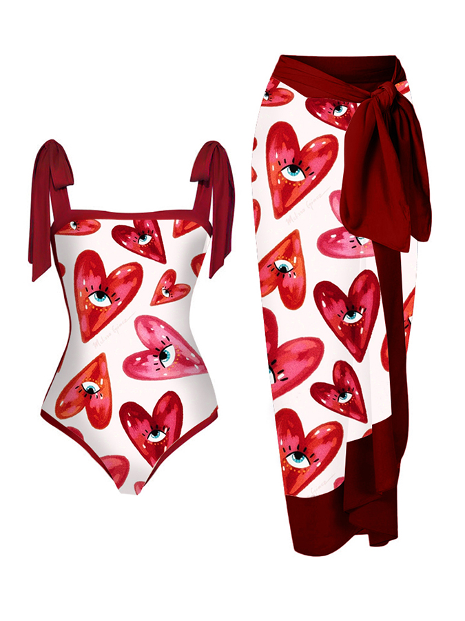 Art Print One Piece Swimsuits and Cover Up