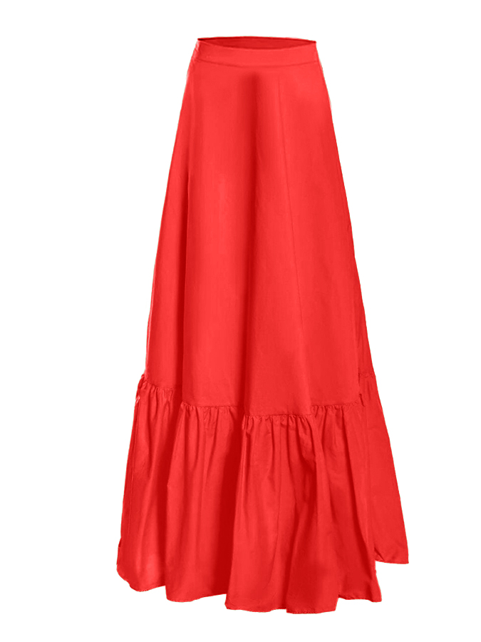 Beach Solid Puff Sleeve One-Piece Swimsuit and Skirt