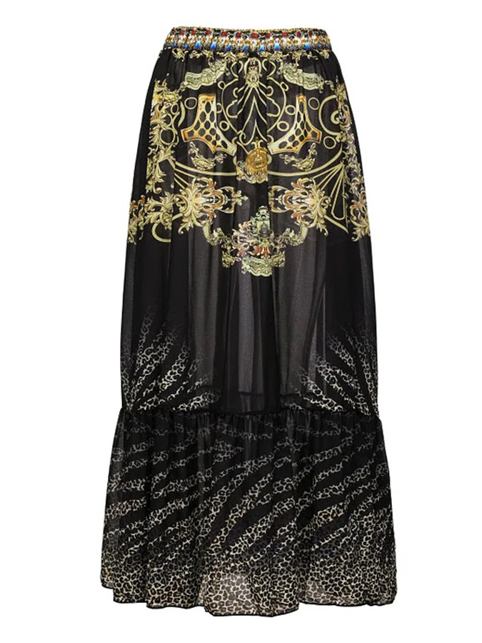 Ruffle Printed One Piece Swimsuit and Cover Up