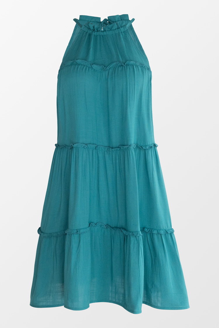 Paisleigh High Neck Ruffle Dress