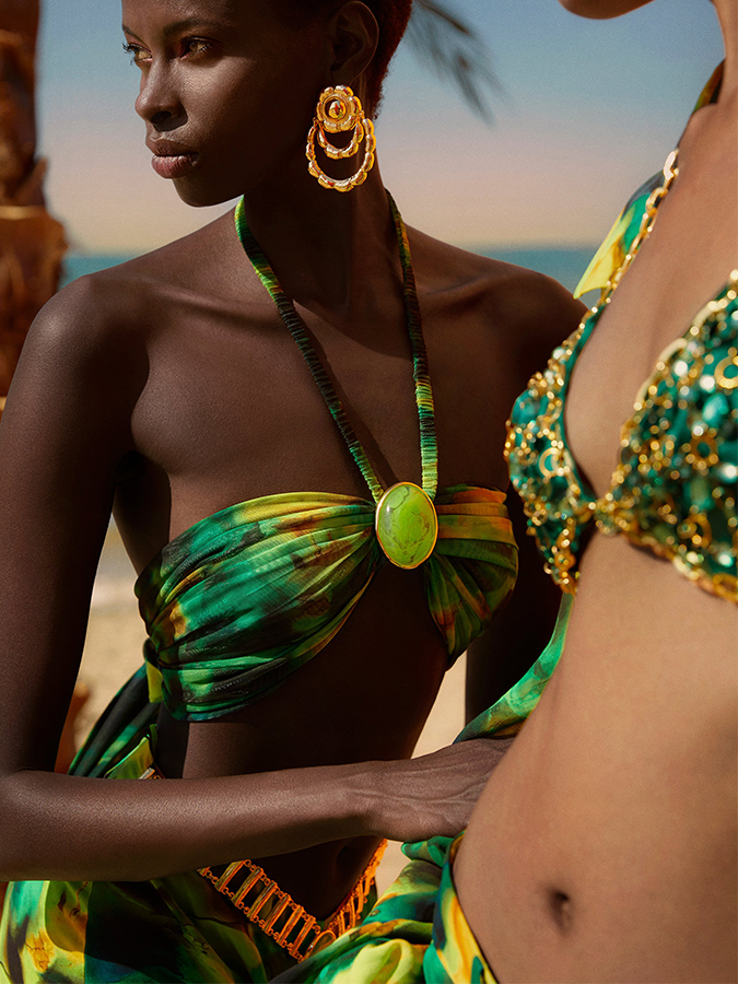 Green Halter Bikini and Cover Up