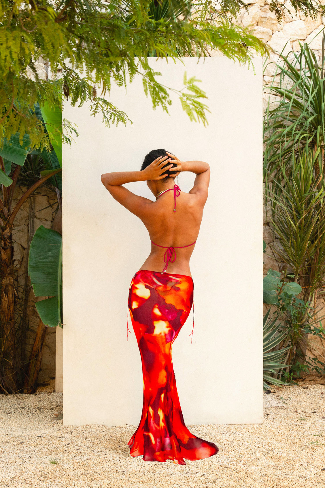 Sex Red Tie-dye Bikini Set