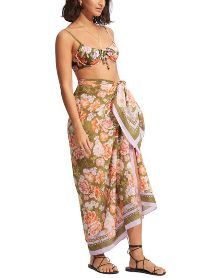 Fashion Floral Print Swimsuit and Cover Up