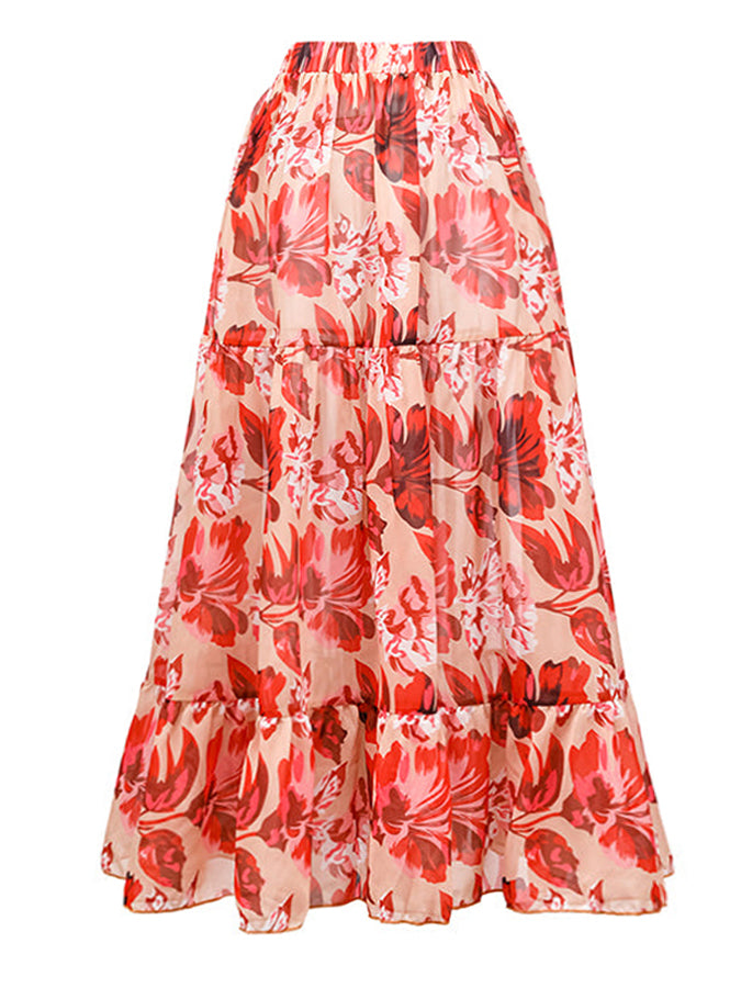 Fashion Flower Design Beach One Piece Swimsuit