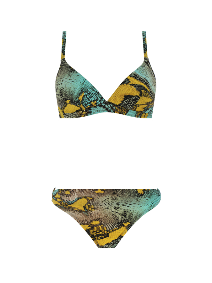 Vintage Snake Print One-Piece Swimsuit And Cover up