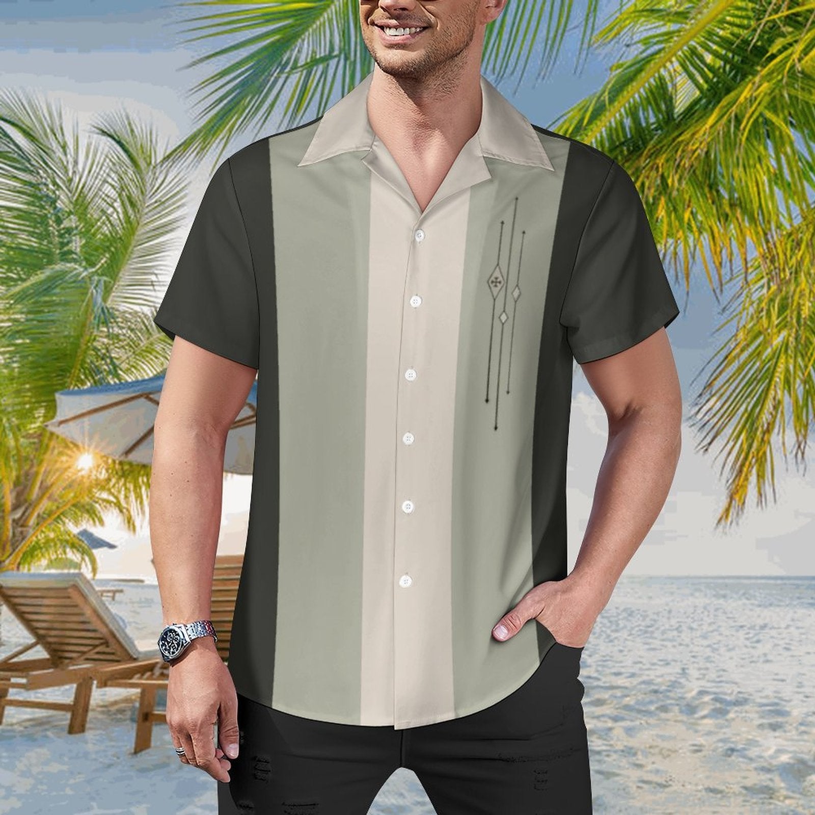 Men's Hawaiian Print Casual Shirt 2304104829