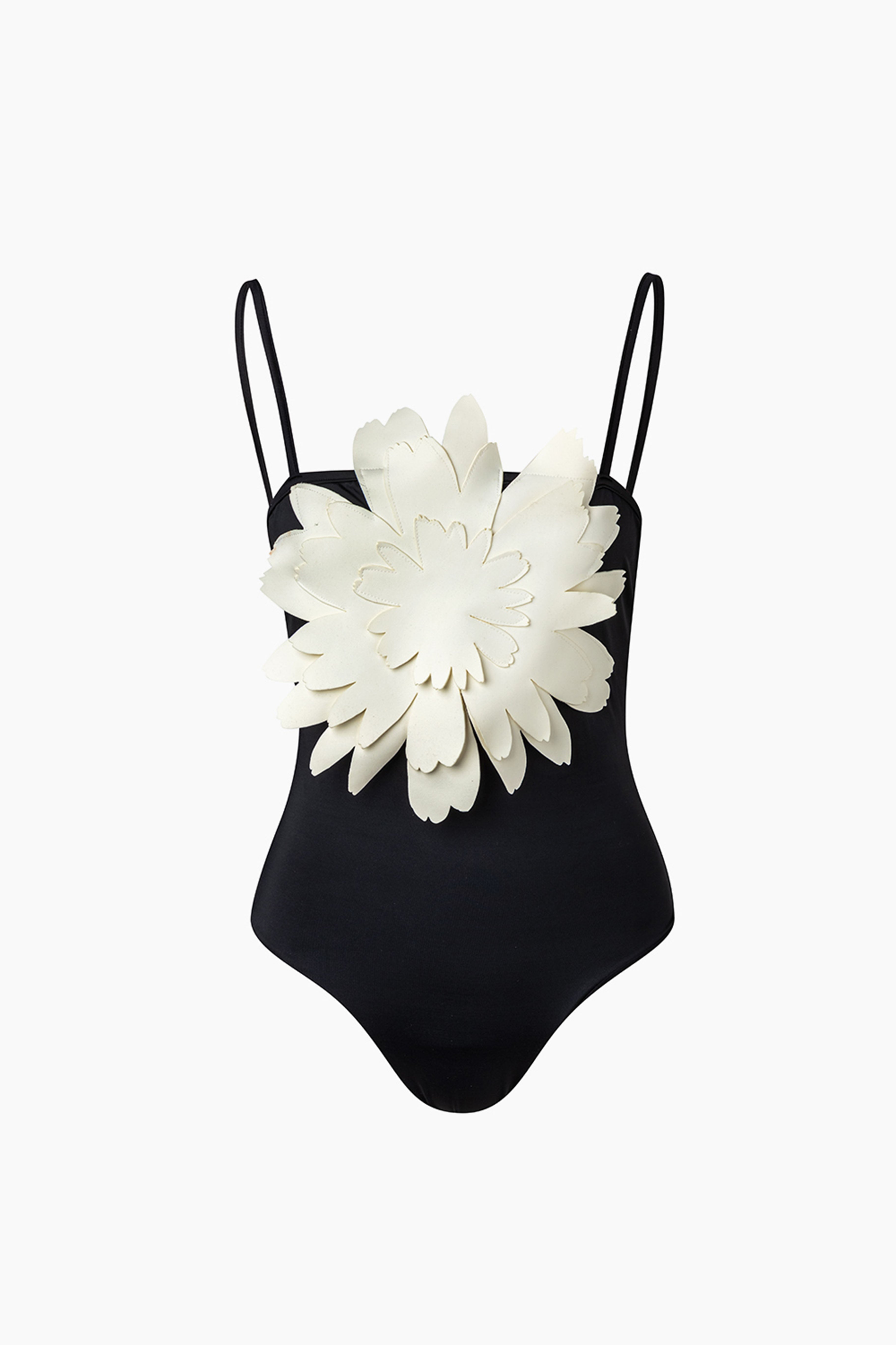 Luvswimgirl Floral One Piece Black