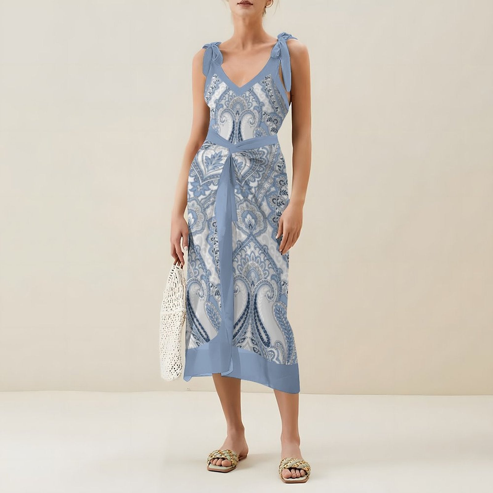 Casual Printed One-Piece Swimsuit And Cover Up 2305103387