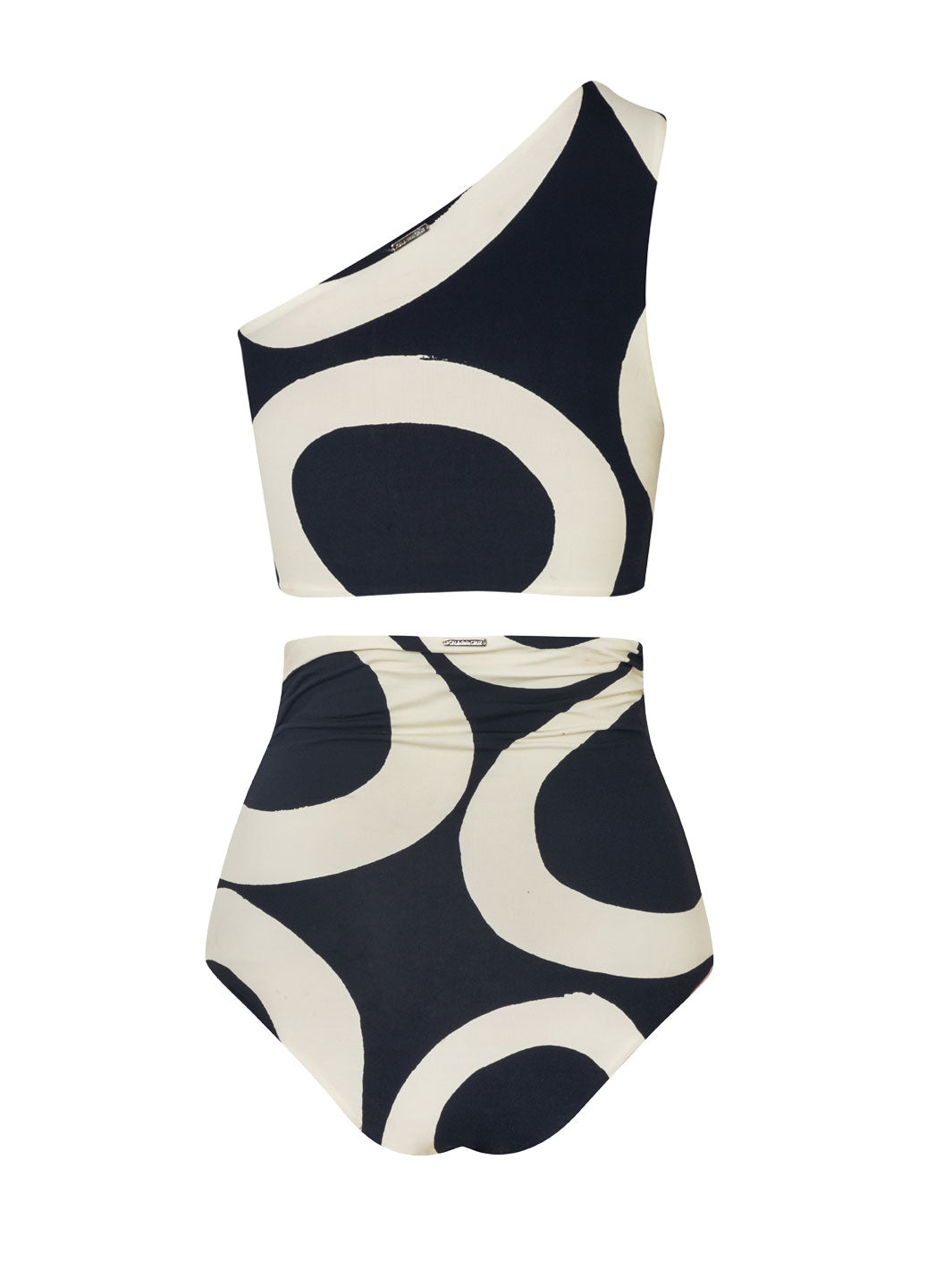 One Shoulder Print Split Swimsuit