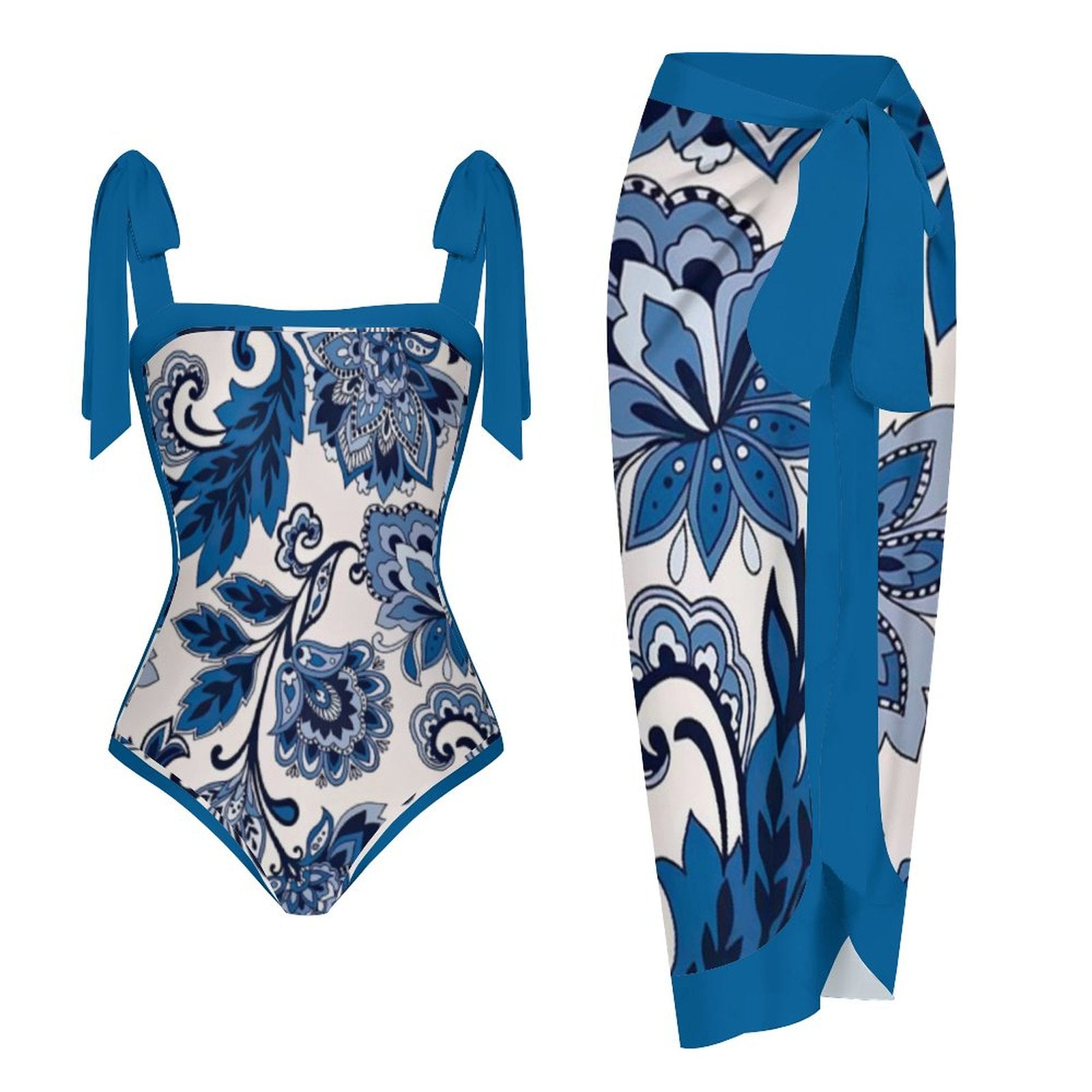 Fashion Printed One-Piece Swimsuit And Cover Up 2305104404
