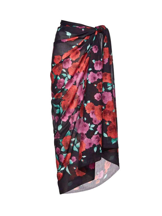 Floral Print Rose Decoration Bikini And Rose Print Cover up