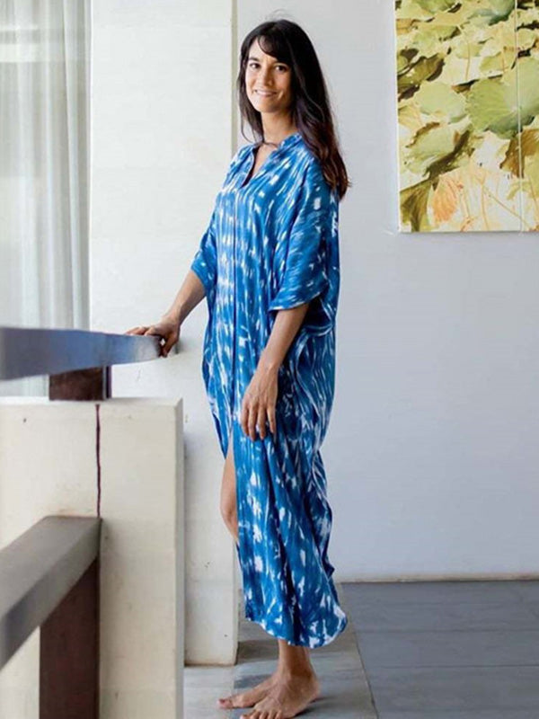 Cardigan Loose Pocket Floral Vacation Beach Cover-Up Swimwear