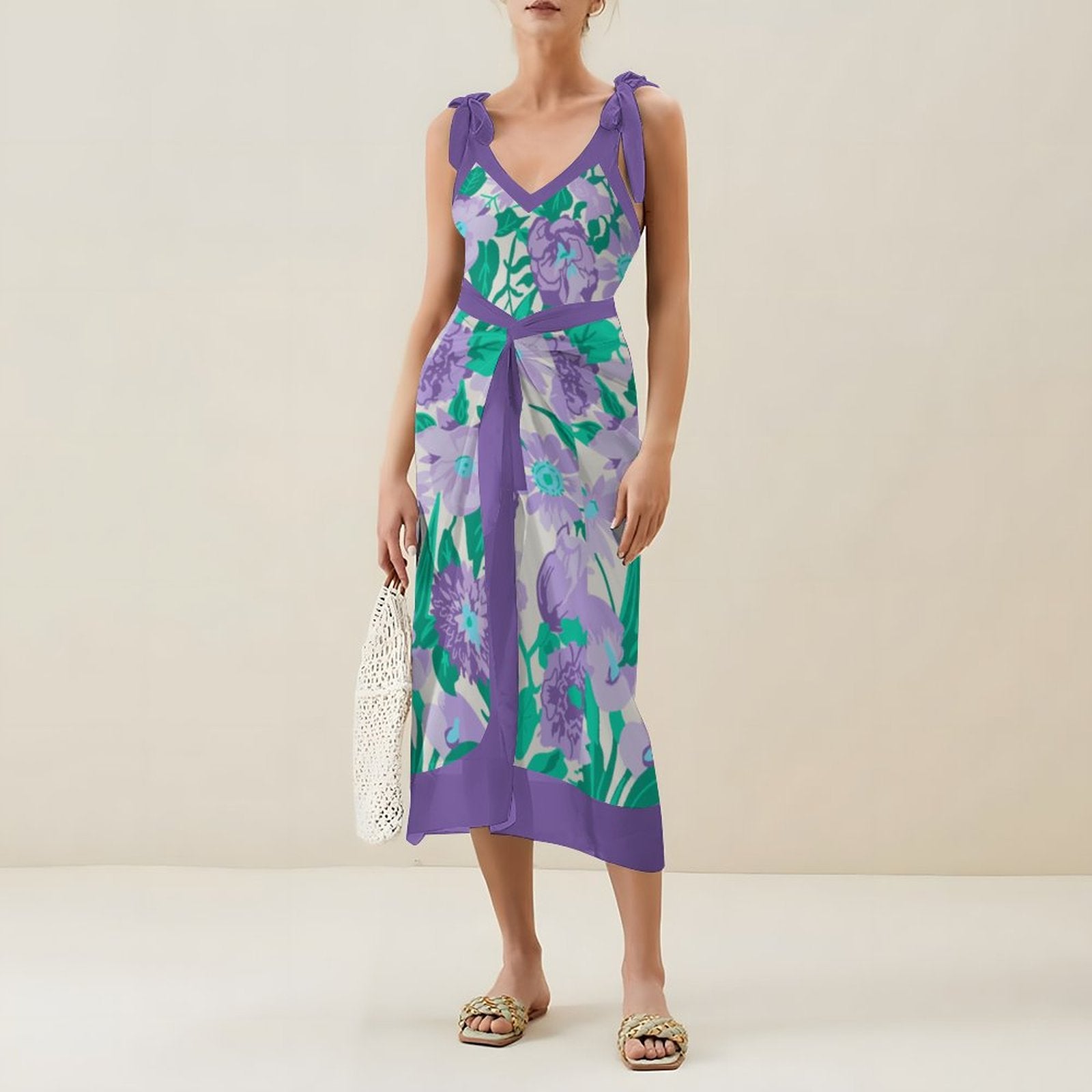 Casual Printed One-Piece Swimsuit And Cover Up 2305102466