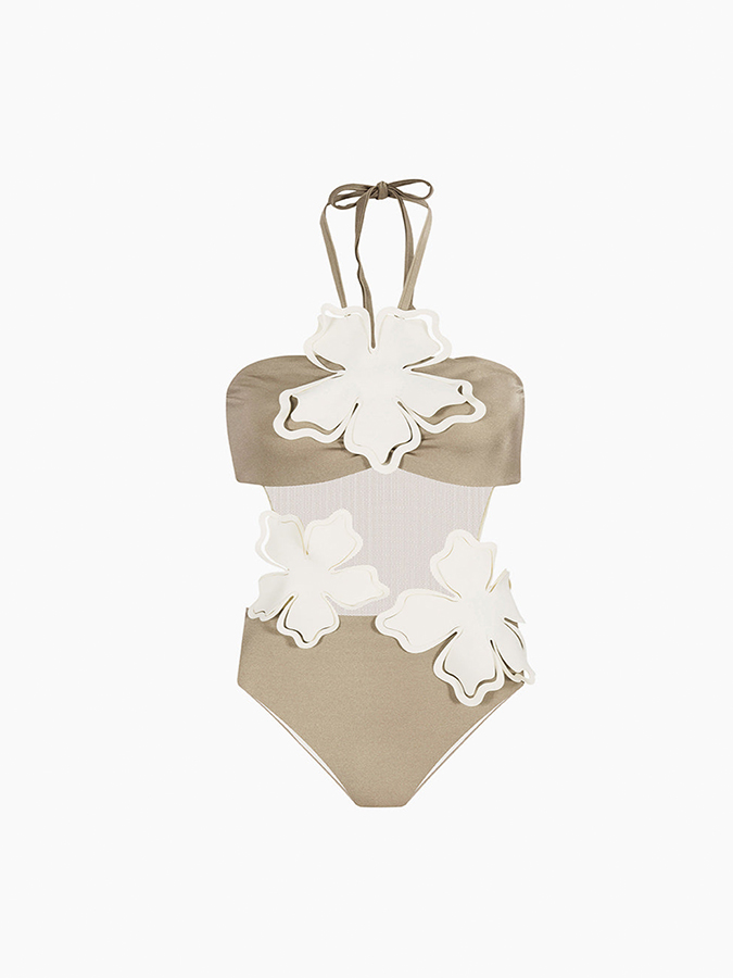 3D Petal Stitching One-Piece Swimsuit